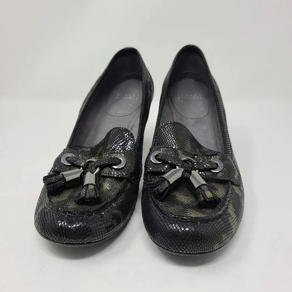 Stuart Weitzman Camouflage Print Loafer Heels 7.5 - Picture 5 of 9